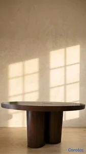 Mesa comedor redonda madera maciza 6 puestos 149cm