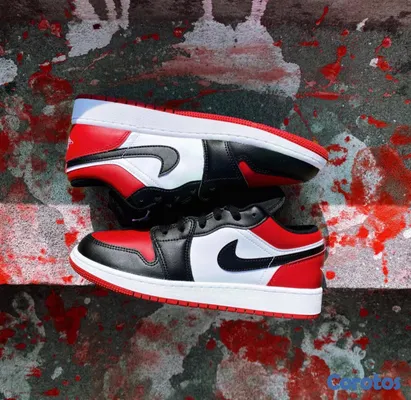 zapatos para hombre - Tenis Teni Nike Air Jordan Retro 1 Low Bred Toe Original Originales Sneaker 👺 2