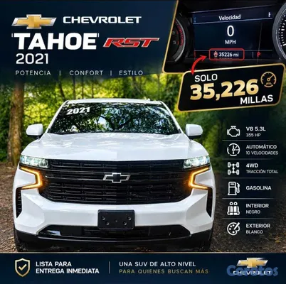 jeepetas y camionetas - CHEVROLET TAHOE RST 2021 | 35,226 MILLAS | US$47,5 8
