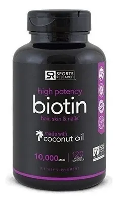 Salud y Equipamiento Médico - Biotin 10000mcg Con Aceite Coco Gluten Free Tratamiento X120 3