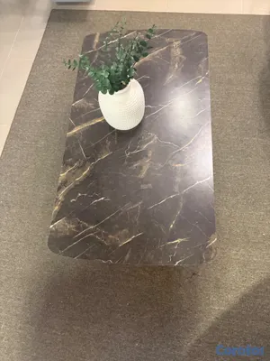 muebles y colchones - MESA DE CENTRO EN METAL Y MARMOL NEGRO 2