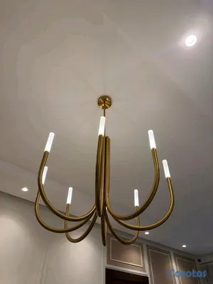 decoración y accesorios - Lampara colgante 8 luces laton dorado moderna 2