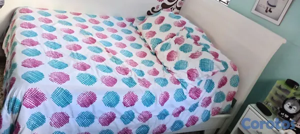muebles y colchones - VENDO Juego de habitación en pino color blanco  2