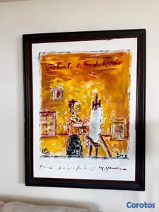 OBRA ORIGINAL AL ÓLEO – JOSÉ SOTERO Inspirada en Frida Kahlo. Firmada. Enmarcada