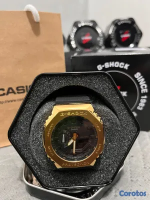 joyas, relojes y accesorios - Reloj Deportivo Estilo G-Shock GA2100 Negro/Dorado 4
