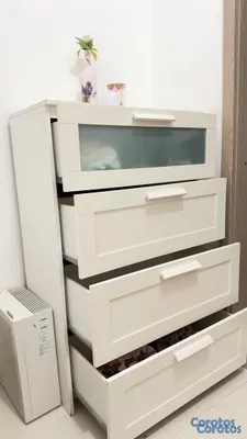 muebles y colchones - Gavetero vertical blanco (usado) 2
