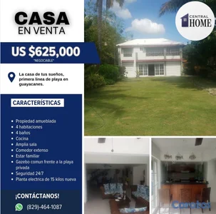 CASA EN PRIMERA LÍNEA DE PLAYA -
Guayacanes