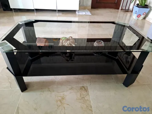 decoración y accesorios - Mesa de cristal de 2 niveles 2