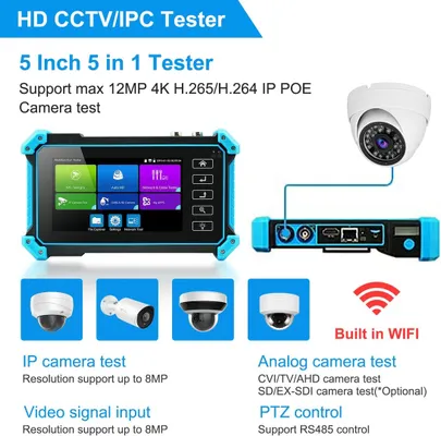 accesorios para electronica - IPC TESTER 8MP 5 en 1 AHD CVI TVI CVBS cámara IP probador monitor IPC-5200 2