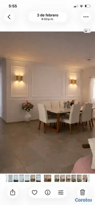 muebles y colchones - Comedor de 6 sillas de mármol y roble brasileño  4