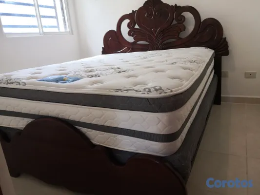 muebles y colchones - Juego de Habitación en Caoba (Queen) + Colchón  8