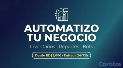 Automatizo inventarios, reportes y bots para tu ne
