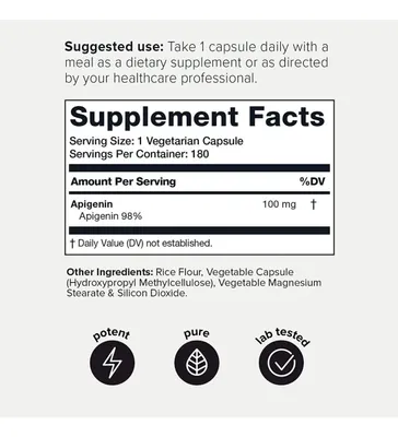 Salud y Equipamiento Médico - Apigenina 100mg 180caps Toniiq - U - Unidad A $1405 2