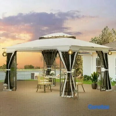herramientas, jardines y exterior -   ESPECIAL DE ESTE DIA  ESTE Outdoor Patio Double Fabric Canopy Gazebo rd 36300  9