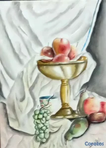 "Vendo bodegon de frutras 12×16"