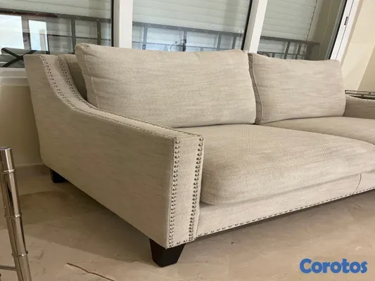 muebles y colchones - Sofa de 2 plazas tela 2