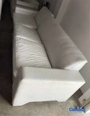 muebles y colchones - Sofá modular de vinilo blanco 2