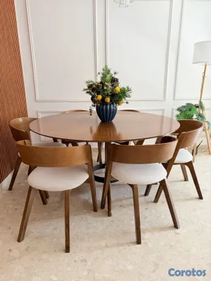 muebles y colchones - ELEGANTE JUEGO DE COMEDOR DE 6 SILLAS 4