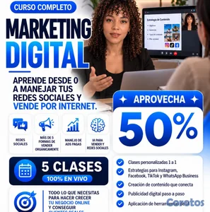 🚀 REDES SOCIALES, VENTAS E IA | DESDE CERO | CLASES 1 A 1 EN VIVO VIRTUALES