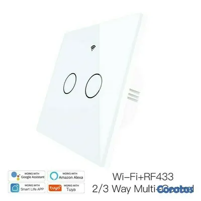 accesorios para electronica - Interruptor tactil WIFI 2 conectores, contecta con Alexa,  no usa neutro
 2