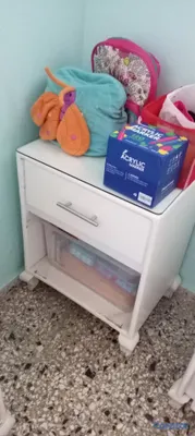 muebles y colchones - VENDO Juego de habitación en pino color blanco  3