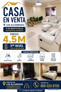 Apartamento grande de 3 habitaciones 2 baños a un minuto de la autopista Duarte 