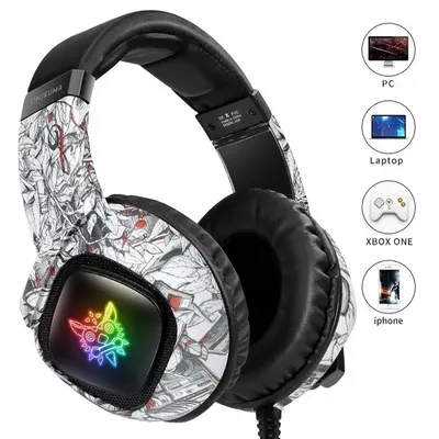 accesorios para electronica - Auriculares Audifonos ONIKUMA K19 para Xbox One PS5 gamer RGB 5