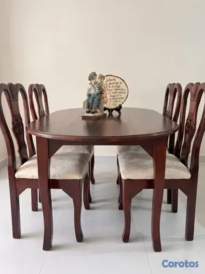 muebles y colchones - Hermoso Juego de Comedor de 6 Sillas en Caoba – Ex 3