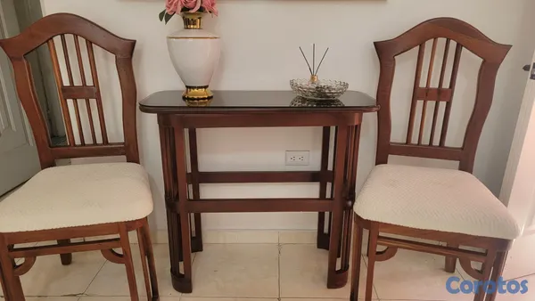 muebles y colchones - Combo de caoba, repisa y sillas con estilo clásico único. 9