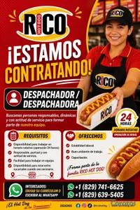 se contrata Despacharor de HOTDOG