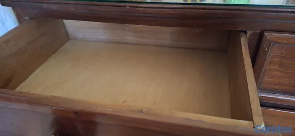 muebles y colchones - Gavetero de 9 gavetas con espejo en ebano verde 3