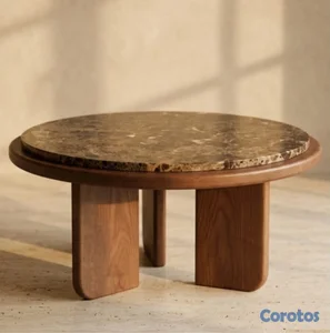 Mesa de centro- mármol con roble americano