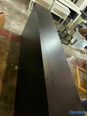 muebles y colchones - buro mesa contra pared color marron oscuro 4