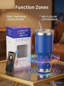 Vaso Térmico Premium con Bocina Bluetooth Recargab