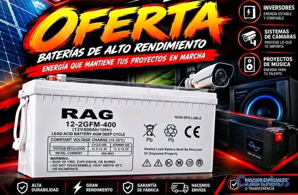 plantas e inversores - Bateria de gelatina Rag 400amp  3