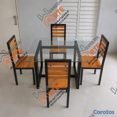 muebles y colchones - muebles de metal y madera combinada  6