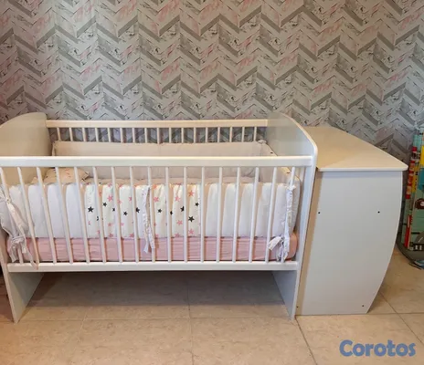 muebles - Cuna blanca con colchón hergonomico adicional (ligeramente negociable) 3