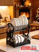 muebles y colchones - Escurridor de Platos de Dos Niveles 