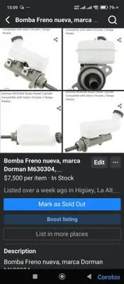 accesorios para vehiculos - Bomba Freno nueva, marca Dorman M630304,  Por Dodg 3
