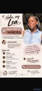 🌷 Niñera responsable y cariñosa | Disponible en Santo Domingo
