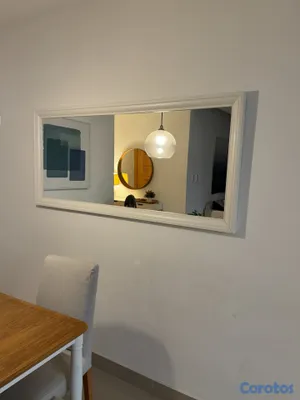 decoración y accesorios - Espejo grande IKEA TOFTBYN blanco, 75 x 165 cm 2