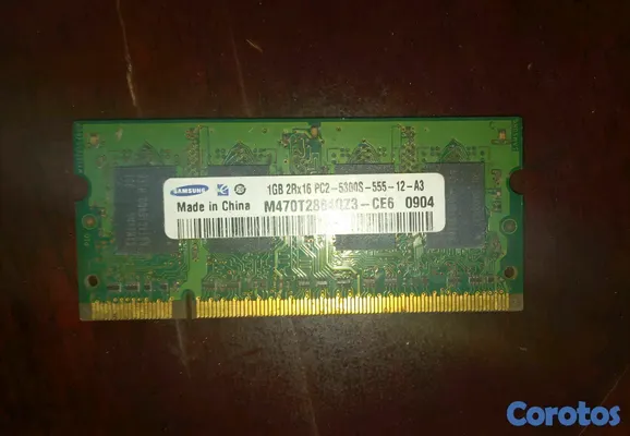 computadoras y laptops - Memoria RAM Samsung 1GB DDR2 SODIMM PC2-5300 para laptop
 2