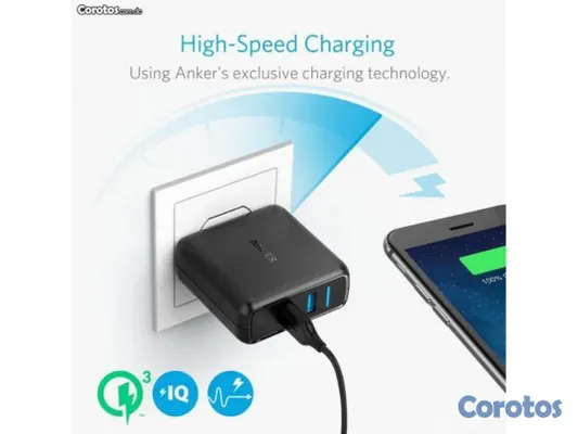 accesorios para electronica - CARGADOR PARED ANKER QUICK CHARGE 3.0  3