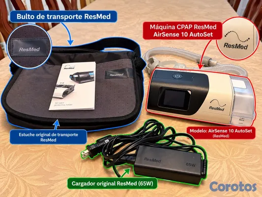 otros electronicos - Máquina ResMed AirSense 10 AutoSet + accesorios originales 3