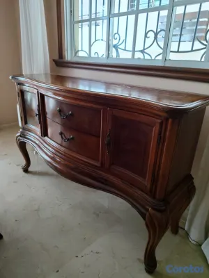 muebles y colchones - Juego de comedor y repisa en madera 6-8 personas 4