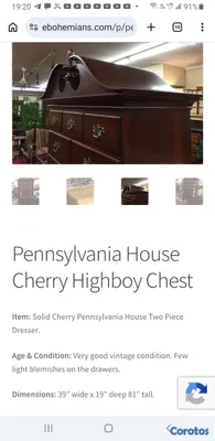 muebles y colchones - Vestidor Highboy Queen Anne  2 piezas   arriba y abajo incluido 3
