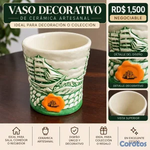 VASO DECORATIVO DE CERÁMICA (NEGOCIABLE) USADO