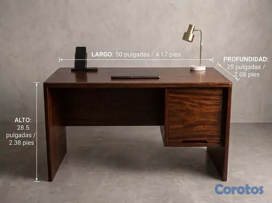 muebles y colchones - 🪵 Escritorio de Caoba Sólida (Para Restauración) 3