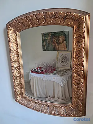 arte y antigüedades - Precioso espejo con marco de pan de oro 2