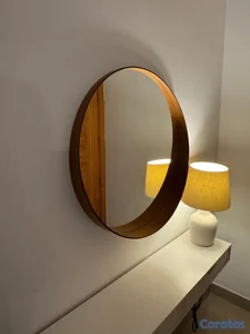 Espejo redondo IKEA STOCKHOLM, chapa de nogal, 80 